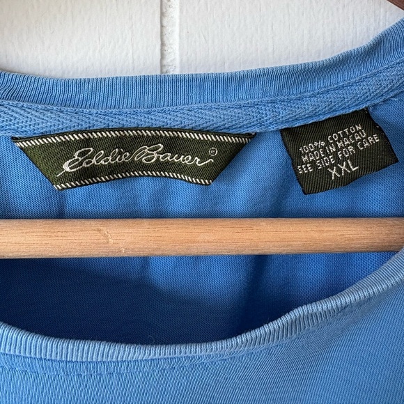 Eddie Bauer Blue Cotton Short Sleeve Tee | Size XXL - Picture 5 of 6